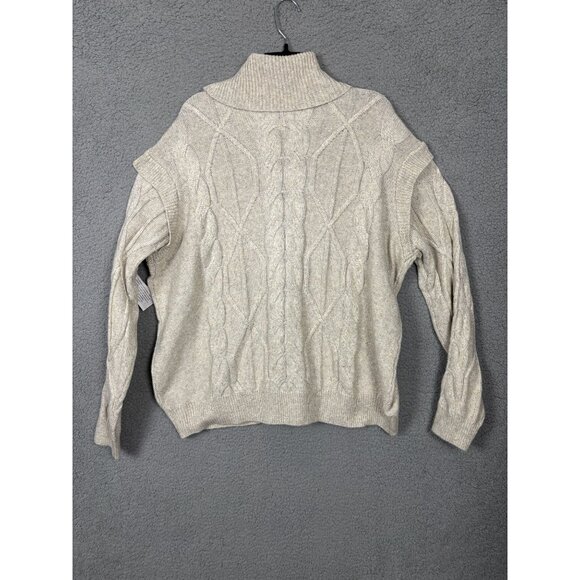 And Now This Women's Trendy Plus Size 3X Turtleneck Cable-Knit Sweater Cream NWT - Picture 3 of 7